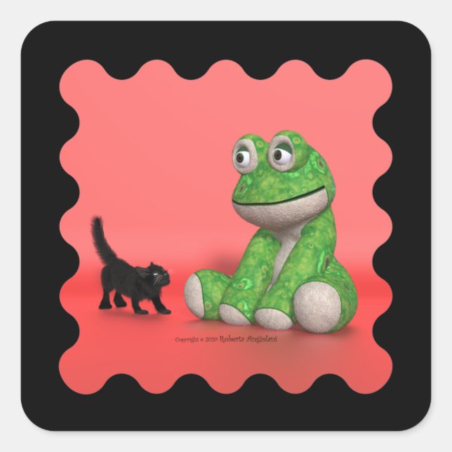 Aufkleber für Kätzchen und Weichfrosch (Vorderseite)