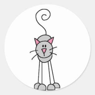 Aufkleber für Katzen Strichmännchen