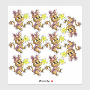 Aufkleber für Katzen und Sterne