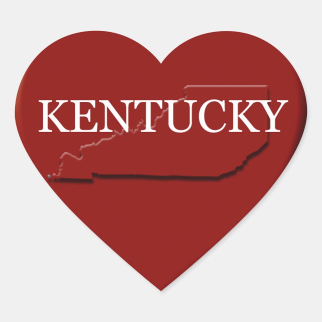 Aufkleber für Kentucky Heart Map (Vorderseite)