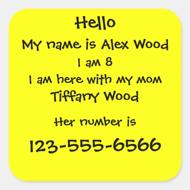 Aufkleber für Kinder (Vorderseite)