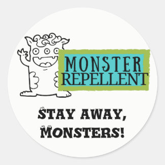 Aufkleber für Kinder - Abwehrmittel gegen Monster