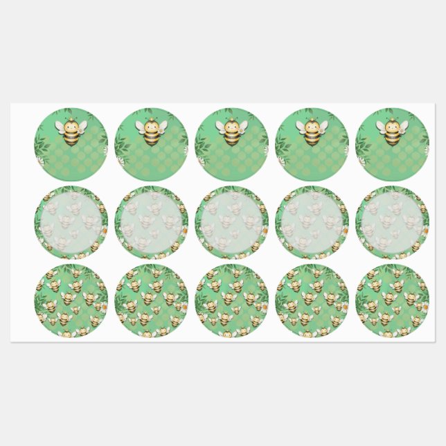 Aufkleber für kleine Bienen (Blatt)