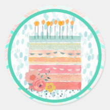 Aufkleber für Korallen und Aquamarine Cake Gastges