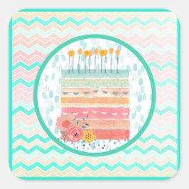 Aufkleber für Korallen und Aquamarine Cake Gastges