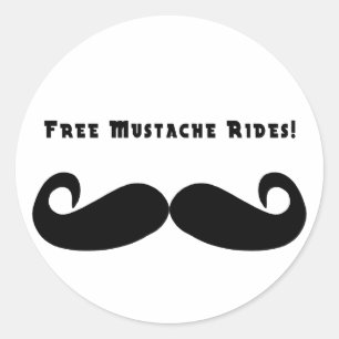Aufkleber für kostenlose Mustache-Fahrten