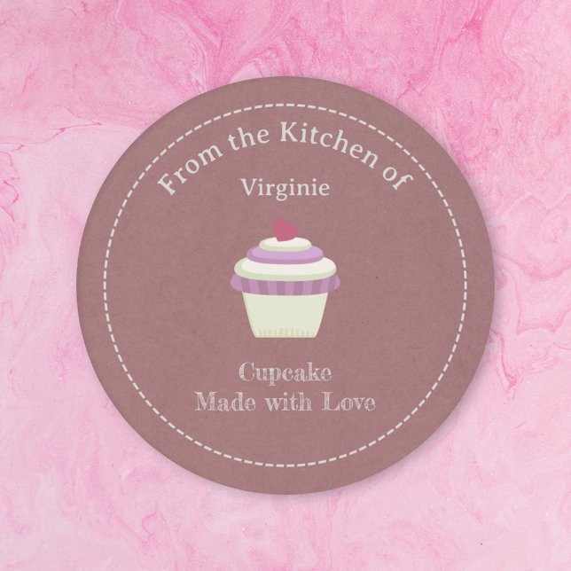 Aufkleber für Kraft- und Rustikal-Cupcake (Kraft & Rustic Cupcake Label Sticker)