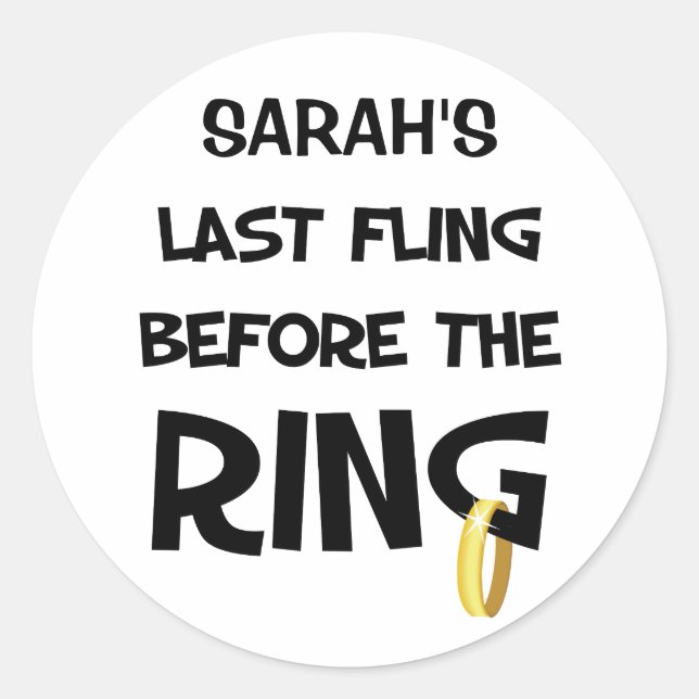 Aufkleber für kundenspezifische Junggeselinnen-Abs (Vorderseite)