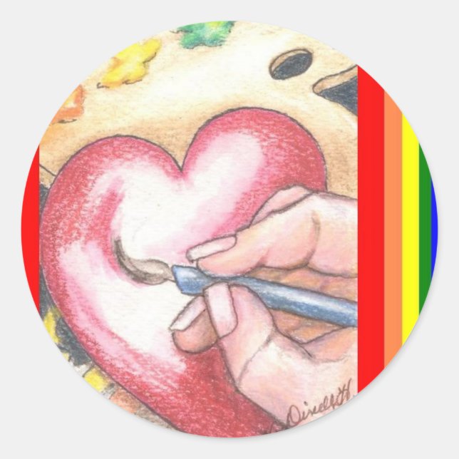 Aufkleber für künstlerisches Herz (Vorderseite)