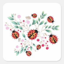 Aufkleber für Ladyvögel und Beeren/Etikett
