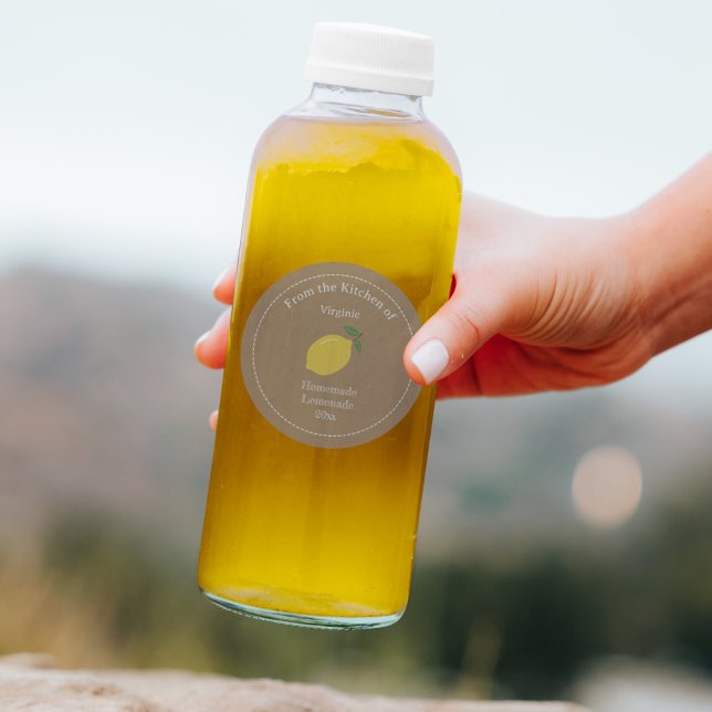 Aufkleber für Lemonade oder Jam (Rustic Lemon Label Sticker for Lemonade or Jam)