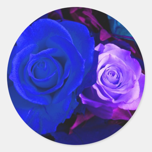 Aufkleber für Lila blaue Rose - individuell einste (Vorderseite)