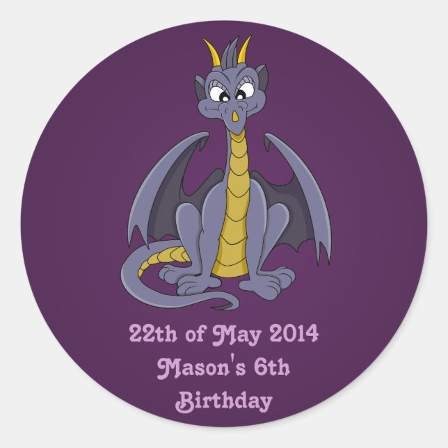 Aufkleber für lila Cartoon (Vorderseite)