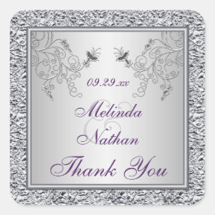 Aufkleber für lila Gastgeschenk Hochzeit