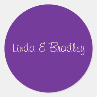 Aufkleber für lila und weiße Gastgeschenk Hochzeit