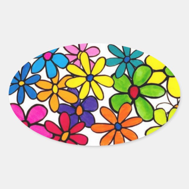 Aufkleber für lustige Blume (Vorderseite)