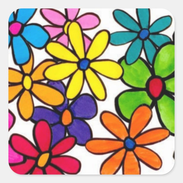 Aufkleber für lustige Blume (Vorderseite)