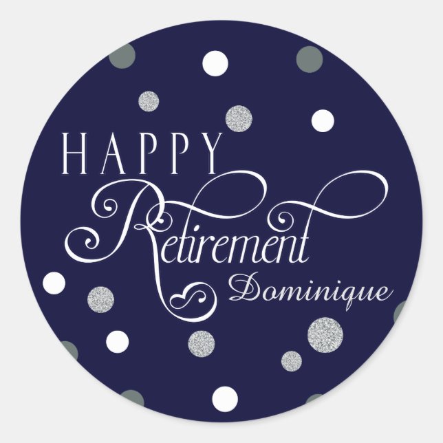 Aufkleber für moderne Altersvorsorge-Party (Vorderseite)