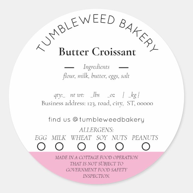 Aufkleber für moderne Hütte und Lebensmittelrecht (Vorderseite)