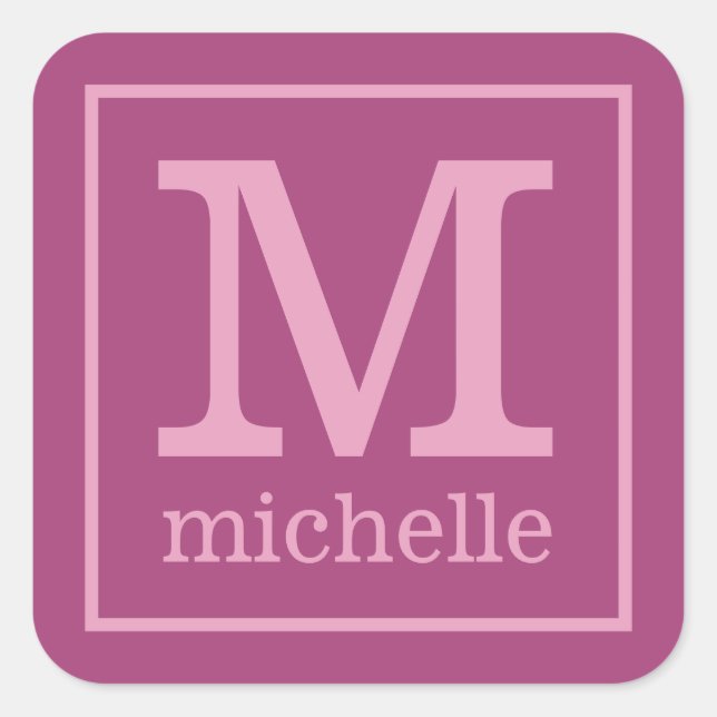 Aufkleber für Monogramm und Namen (Vorderseite)