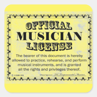 Aufkleber für Musician License Square