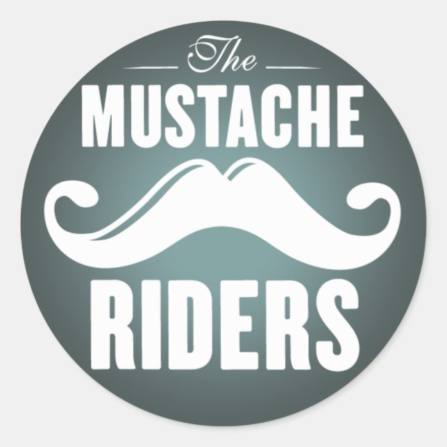 Aufkleber für Mustache-Riders - rund 15 cm (Vorderseite)