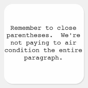 Aufkleber für nahe Klammern