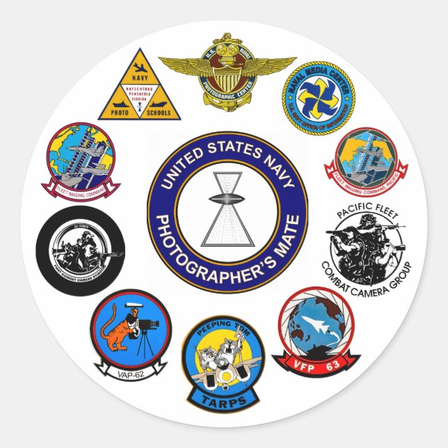 Aufkleber für Navy-Fotograf (Vorderseite)