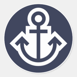 Aufkleber für Navy und White Anchor