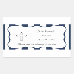 Aufkleber für Navy und White Taufen