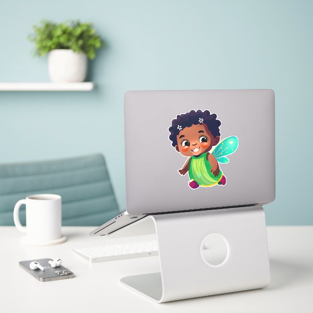Aufkleber für niedliche Cartoon (Laptop auf Schreibtisch)