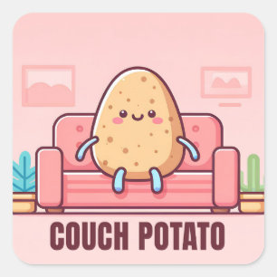 Aufkleber für niedliche Couch Potato Feinschmecker