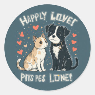 Aufkleber für niedliche Katze und Hunde Liebe Funn