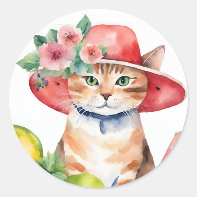 Aufkleber für niedliche Orange Tabby Cat Umschlag  (Vorderseite)