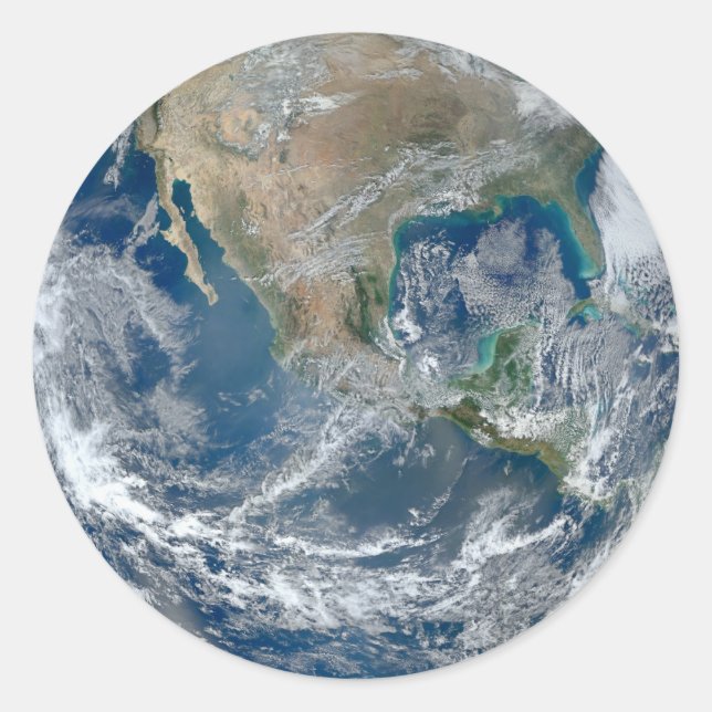 Aufkleber für Nordamerika im Weltraum (Vorderseite)