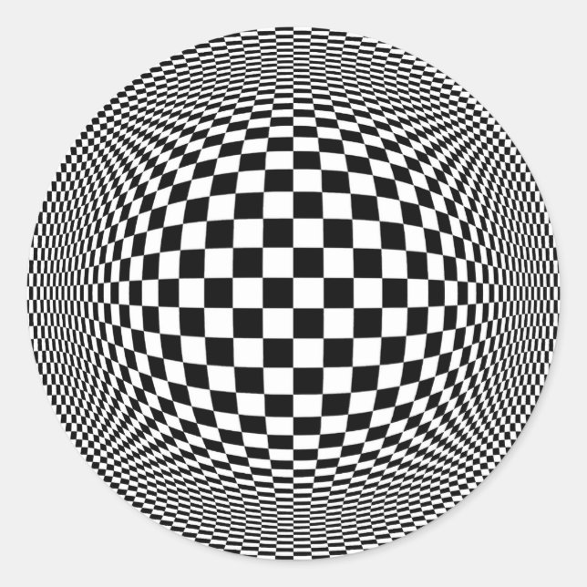 Aufkleber für optische Illusion-Schachbretter (Vorderseite)