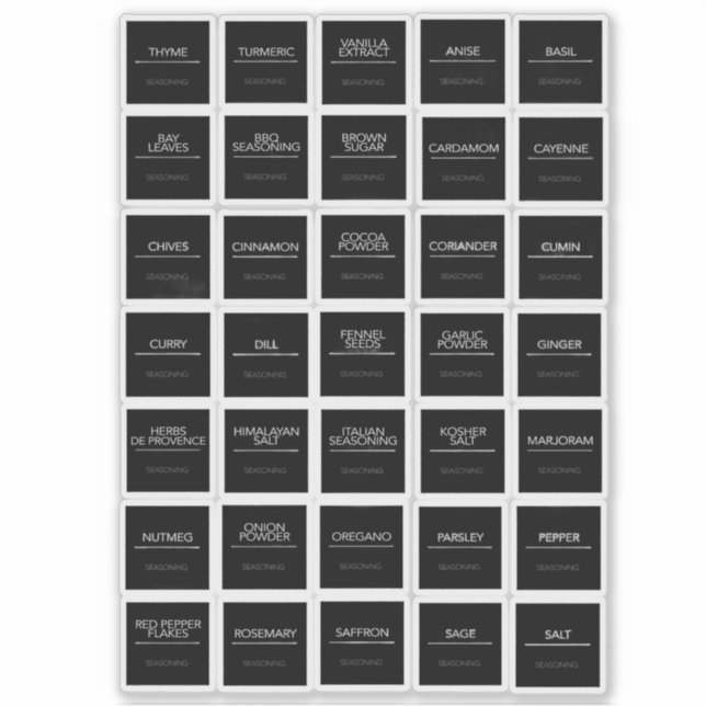 Aufkleber für Pantry-Etiketten (Vorderseite)