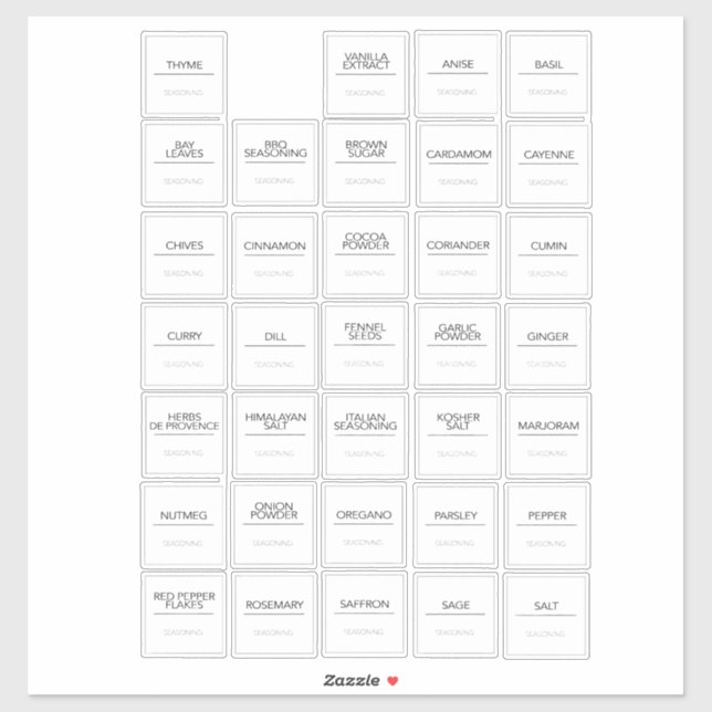 Aufkleber für Pantry-Etiketten (Blatt)