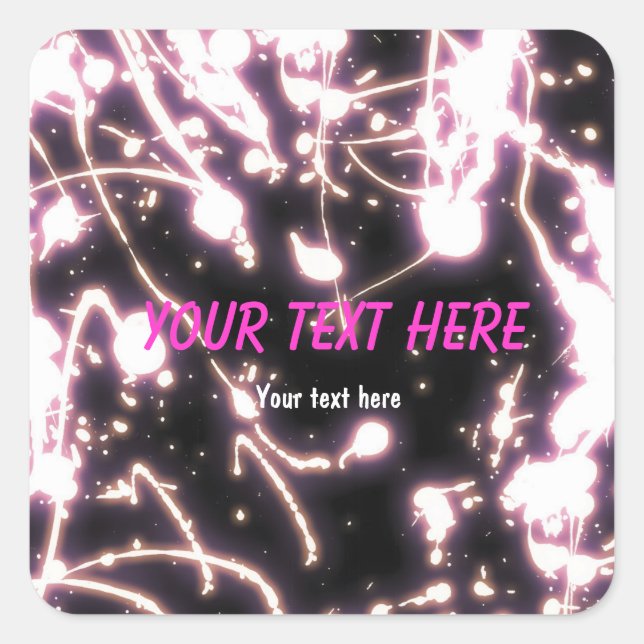 Aufkleber für Party mit rosa Neonfarben (Vorderseite)