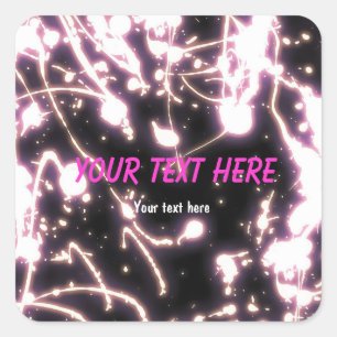 Aufkleber für Party mit rosa Neonfarben