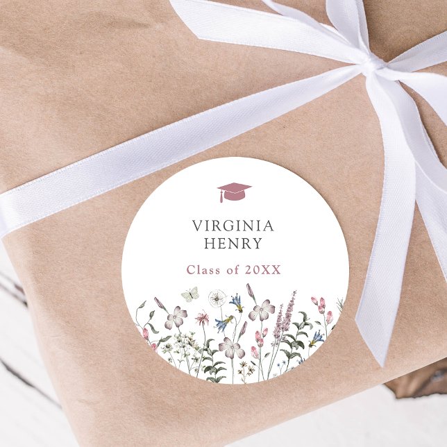 Aufkleber für pastell floralen Abschluss (Pastel Floral Graduation Sticker by Painted Paperie
)