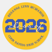 Aufkleber für Personalisierte Abschluss aus Gold u