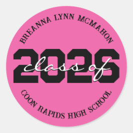 Aufkleber für Personalisierte Abschluss in Pink un