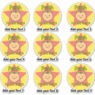 Aufkleber für personalisierte Peach Fruchtlehrer