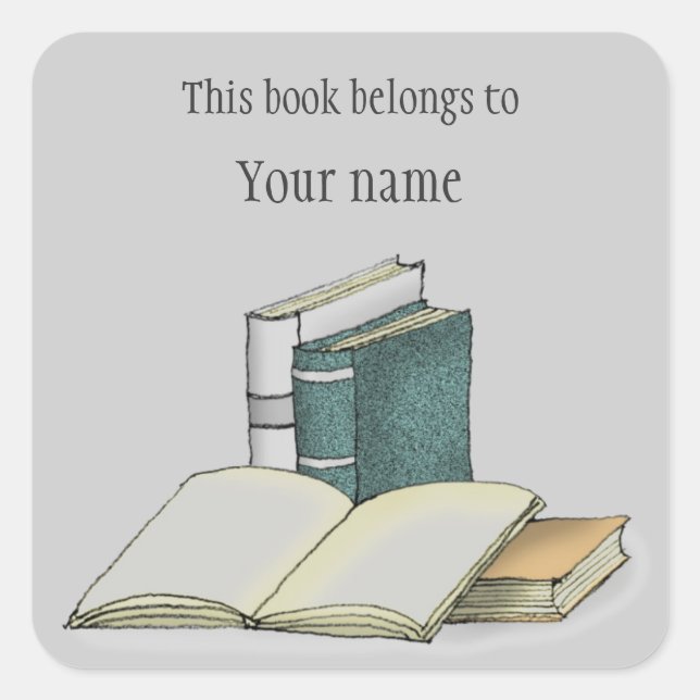 Aufkleber für personalisiertes Buchzeichen (Vorderseite)