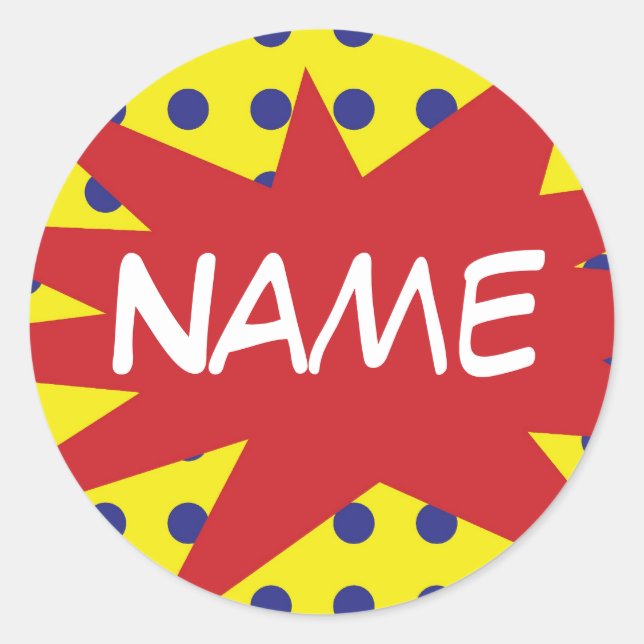 Aufkleber für personalisiertes Comic (Vorderseite)