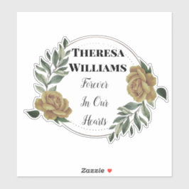 Aufkleber für personalisiertes Gold-Wreath-Memoria