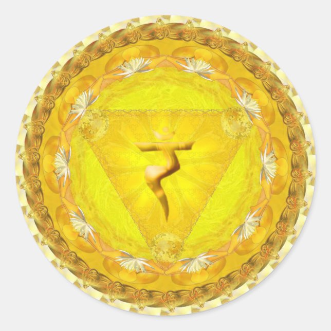 Aufkleber für Power, Feuer, Kraft, Sonnenakra (Vorderseite)