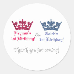 Aufkleber für Prinzessin in Blau und Rosa