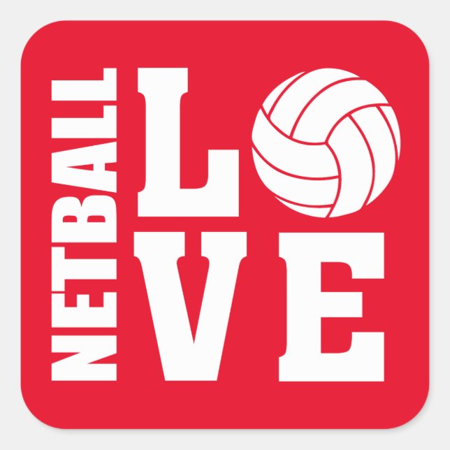 Aufkleber für Red Netball Liebe (Vorderseite)